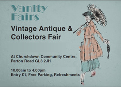 Vanity Fairs Vintage Antiques Collectors Fairs in Cheltenham, Gloucester, Gloucestershire, Churchdown Community Centre, Geoff Craven, Margaret Craven